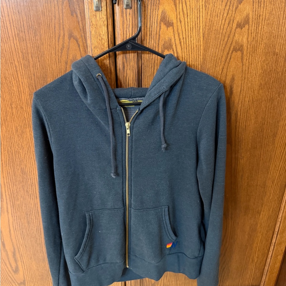 Aviator Nation Black Zip-Up Hoodie